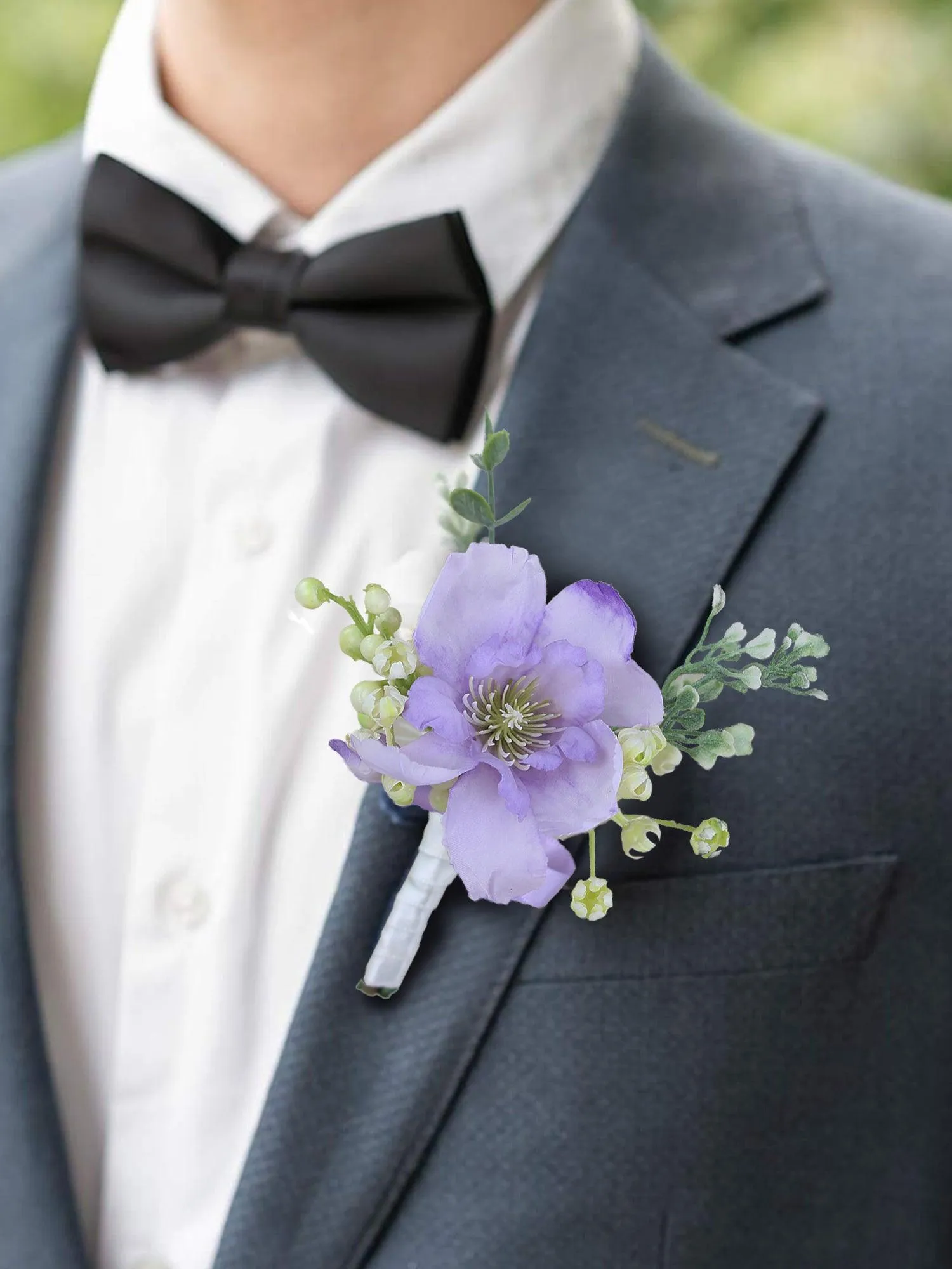 6Pcs Lavender Purple Boutonnieres