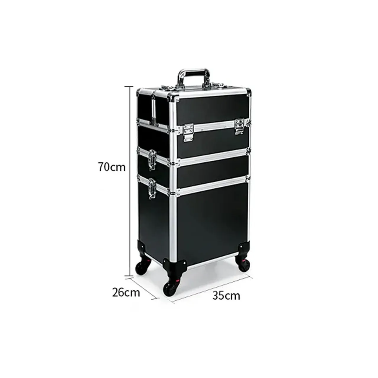 Black Makeup Beauty Train Case Trolley 3 in 1 Adjustable