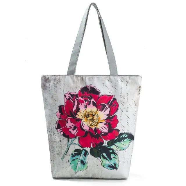 Canvas Print Shoulder Tote Bag