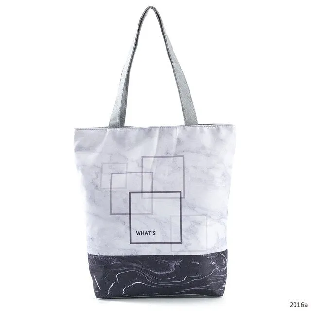 Canvas Print Shoulder Tote Bag