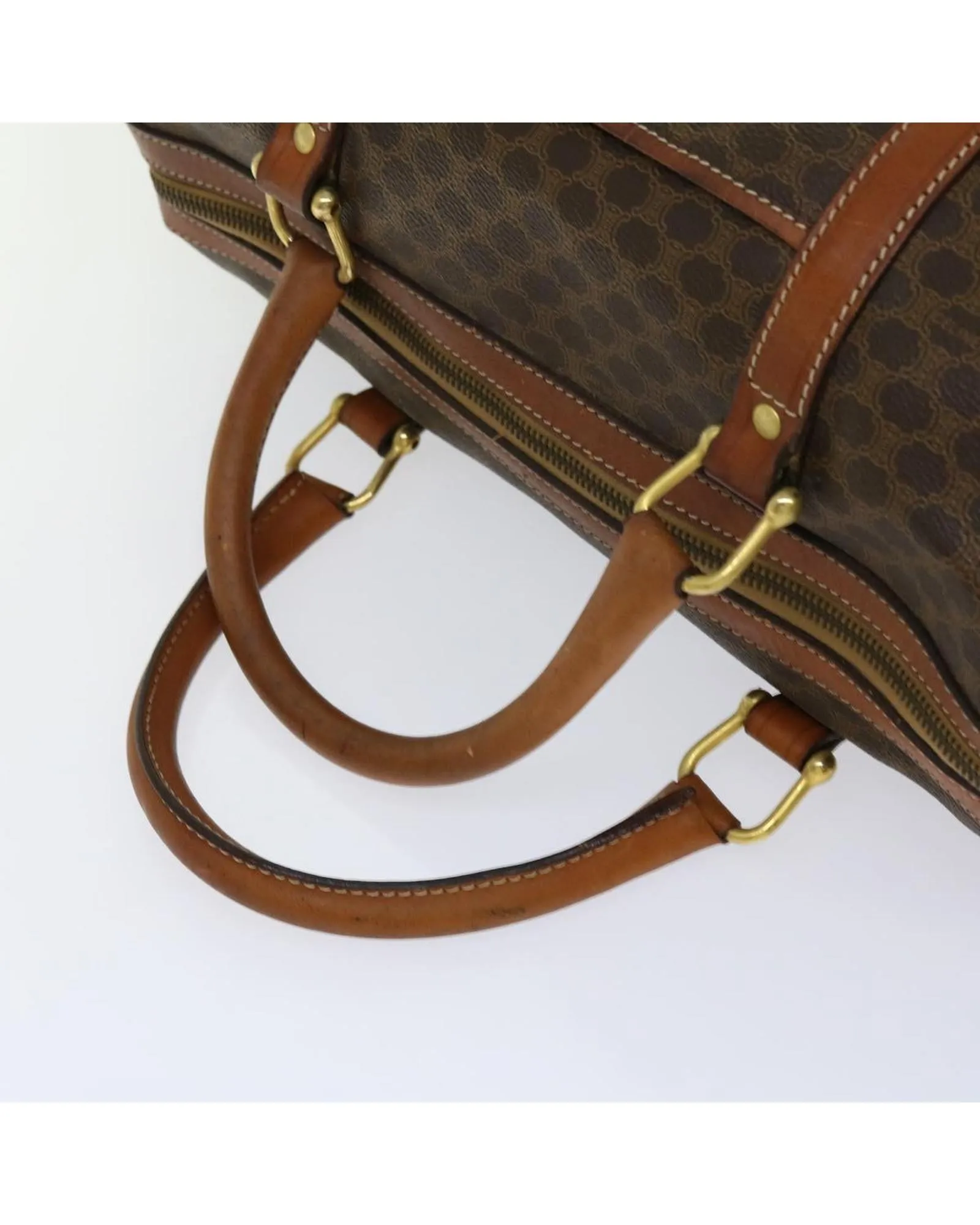 CELINE Vintage Brown Leather Boston Bag