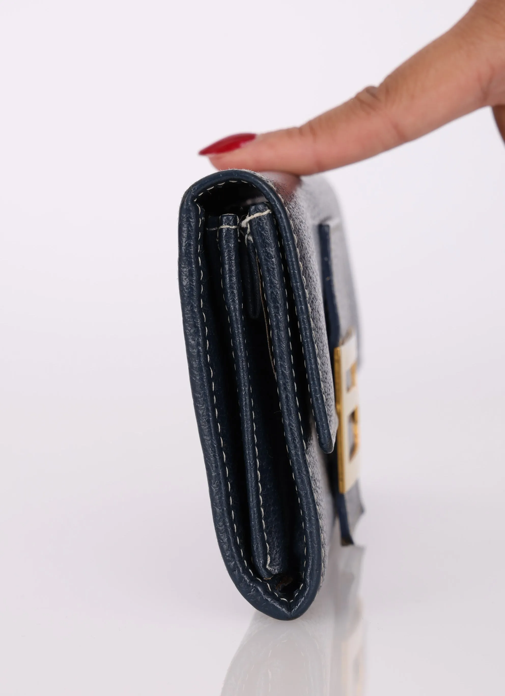 Fendi Leather Long Wallet w/ Chain