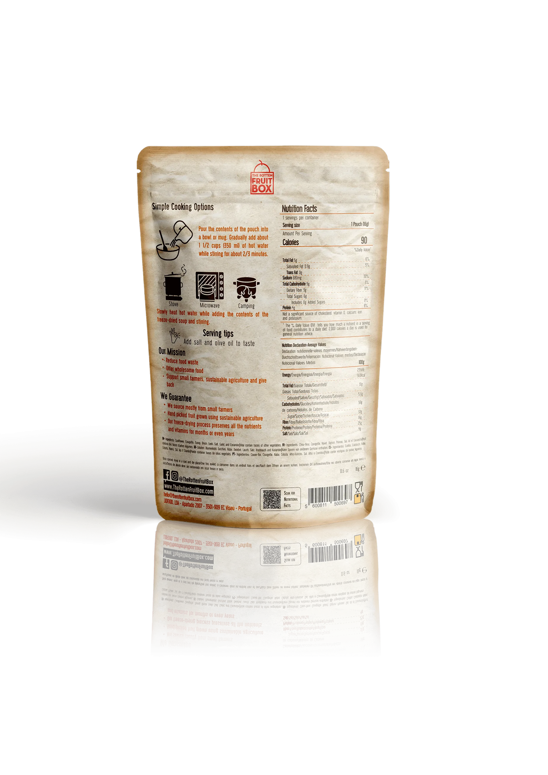 Freeze-Dried Creamy Cauliflower and Coriander Soup - All Natural