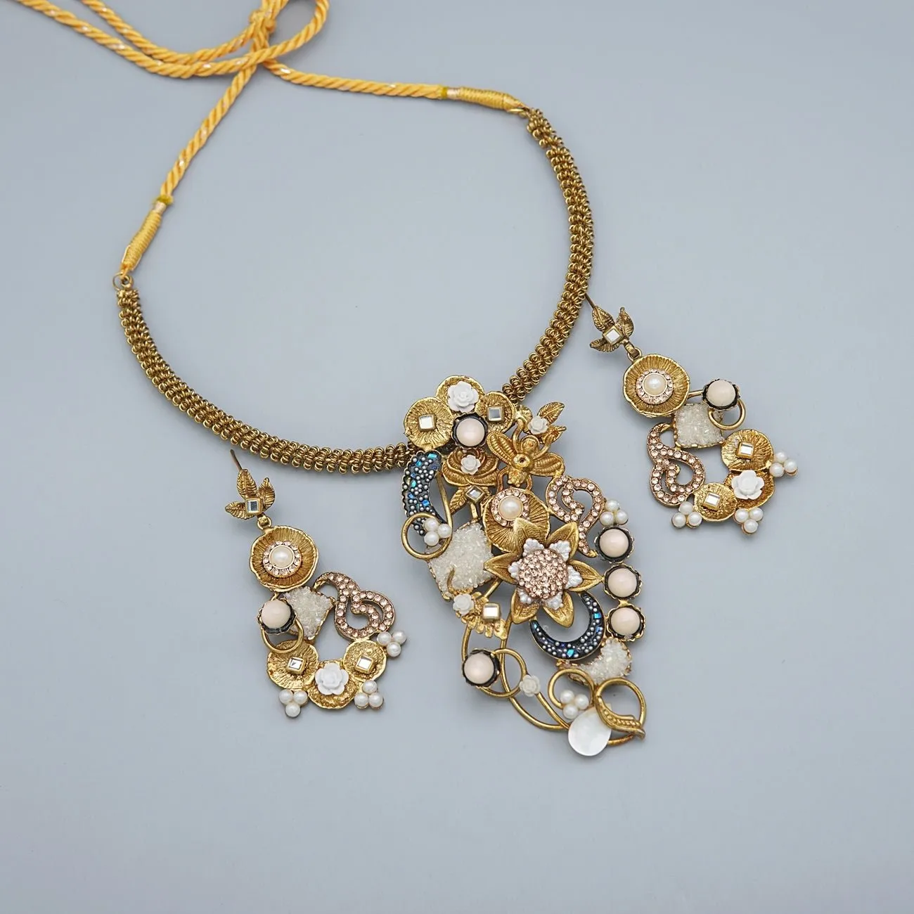 Handmade Copper Look Pendant Necklace Set