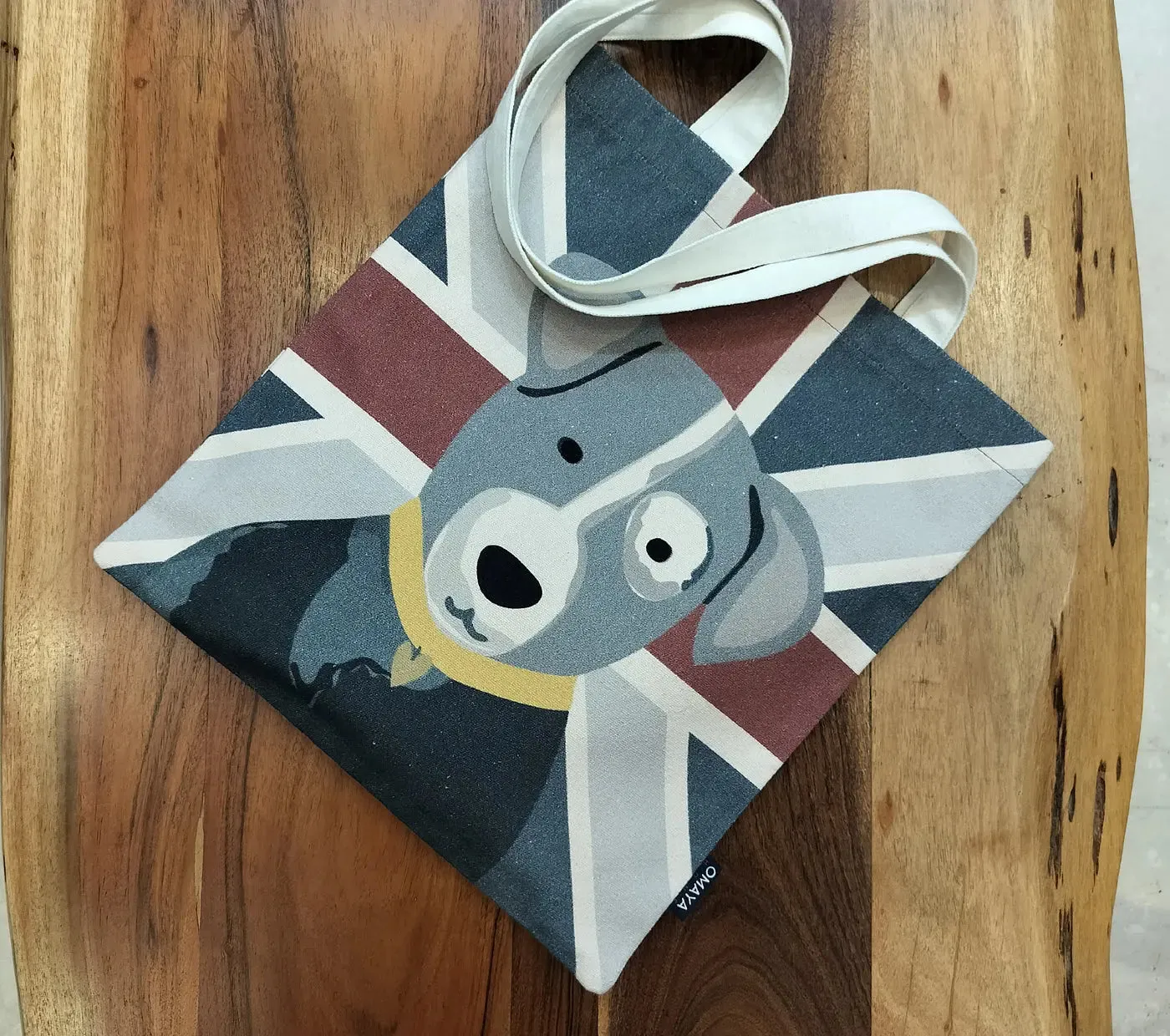 House of Omaya Printed Harley The Pet Rust Canvas Tote Bag 34x36 cm.