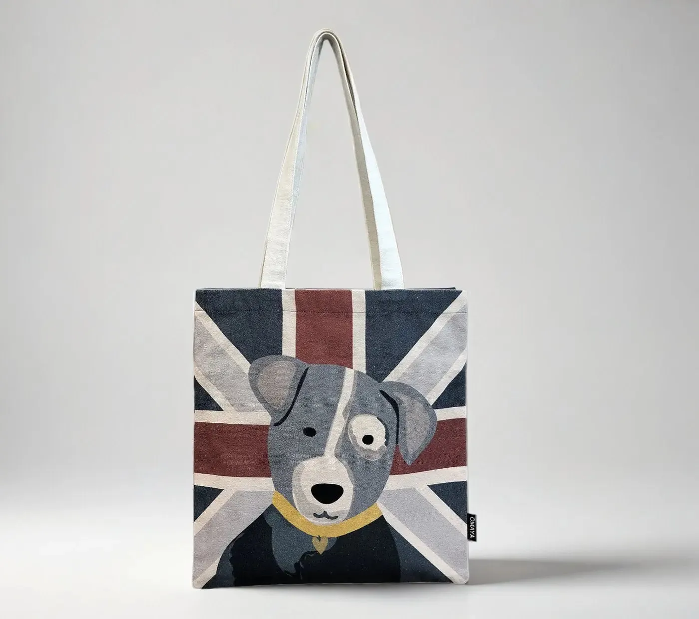 House of Omaya Printed Harley The Pet Rust Canvas Tote Bag 34x36 cm.