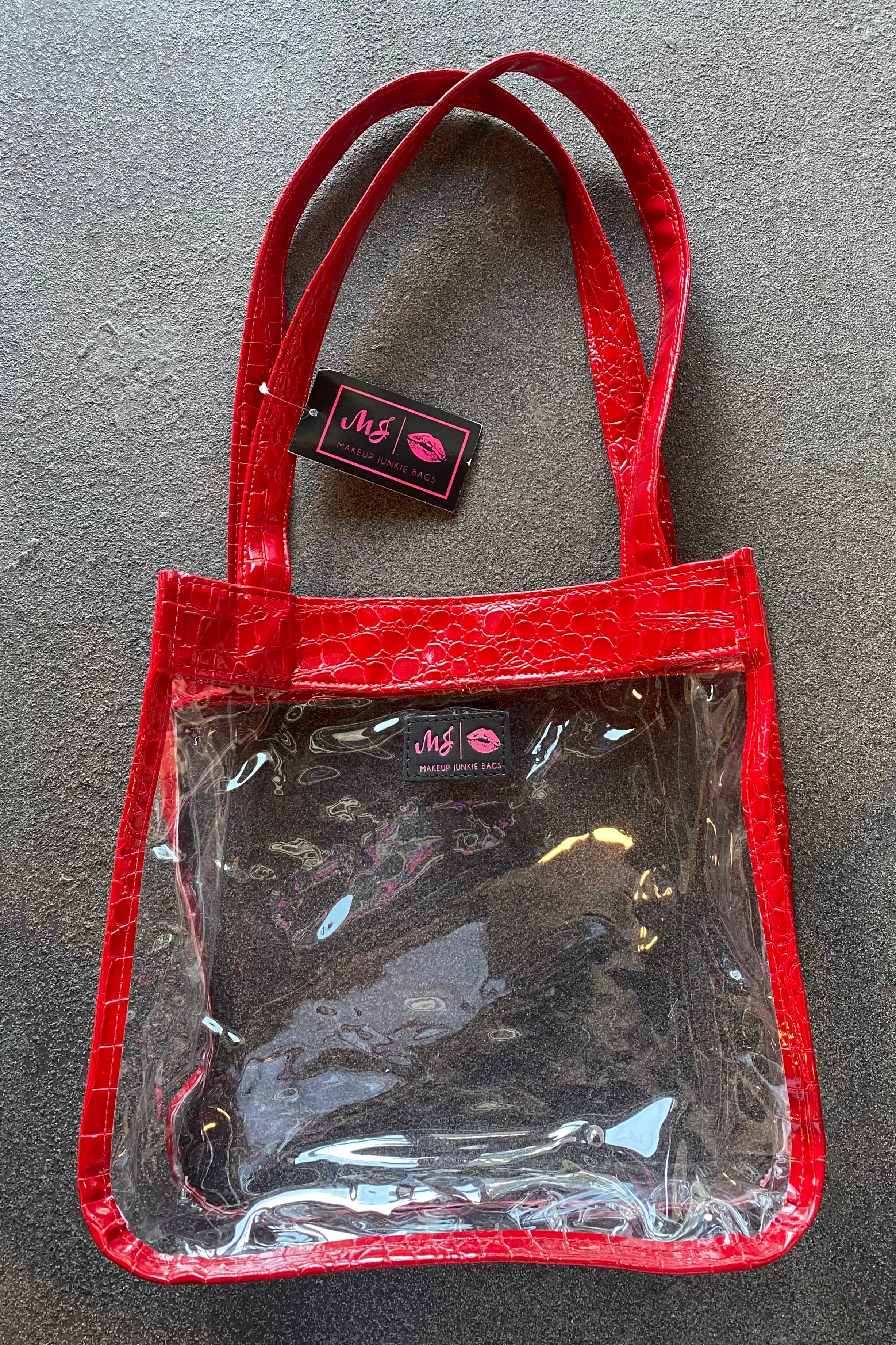 Makeup Junkie Game Day Tote w/ ZIPPER - Red