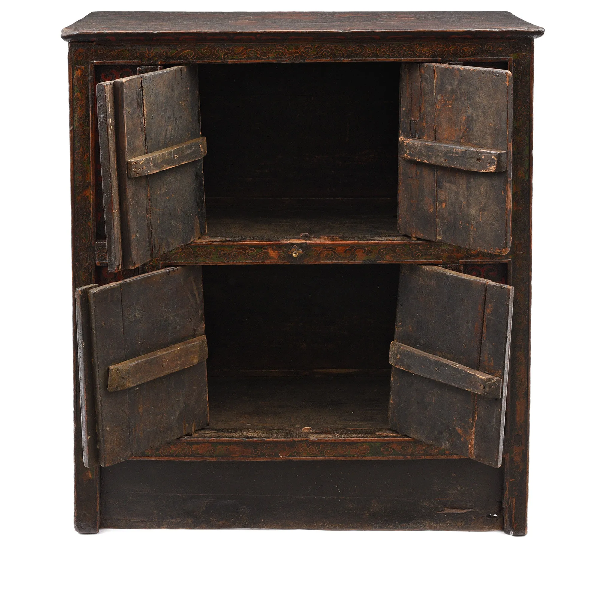 Painted Tibetan Altar Cabinet - Early 19th Century