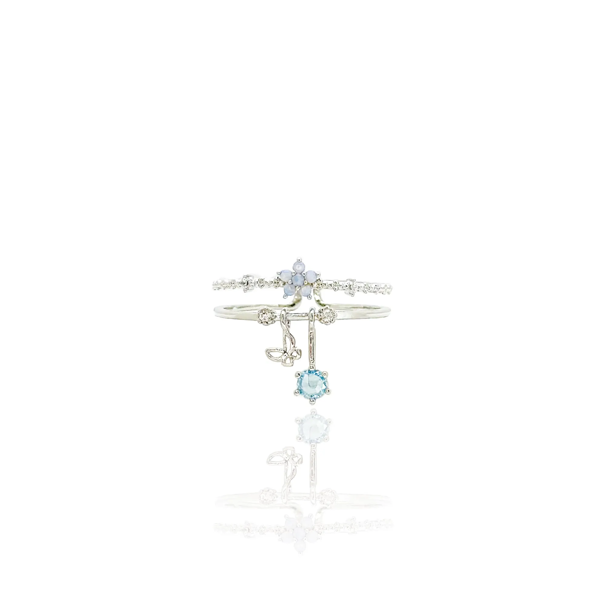 Silver Dreamy Blossom Nabi Ring