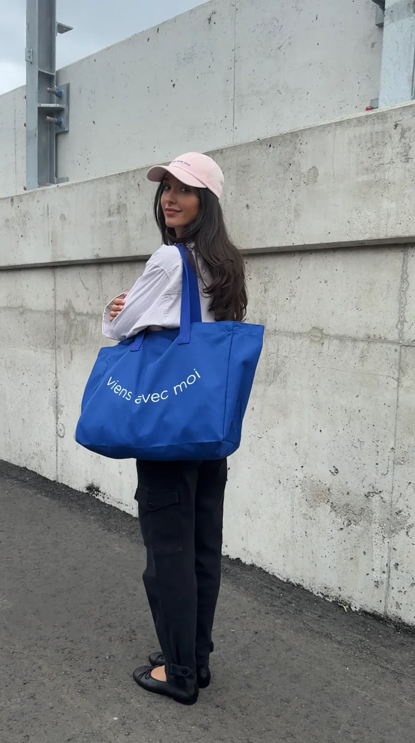 The Everywhere Tote Bag - Royal Blue & White